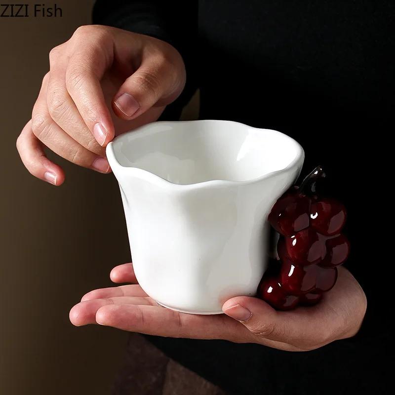 Simulated Fruits Handle Mug Fun Ceramic Cups Dining Table Coffee Mugs Afternoon Tea Teacup Water Cup Fruits Juice Container