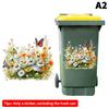 Sunflower Trash Can Stickers Floral Wheel Trash Can Stickers Self-Adhesive Waterproof Pvc Decals For Walls Bathroom Home Decor
