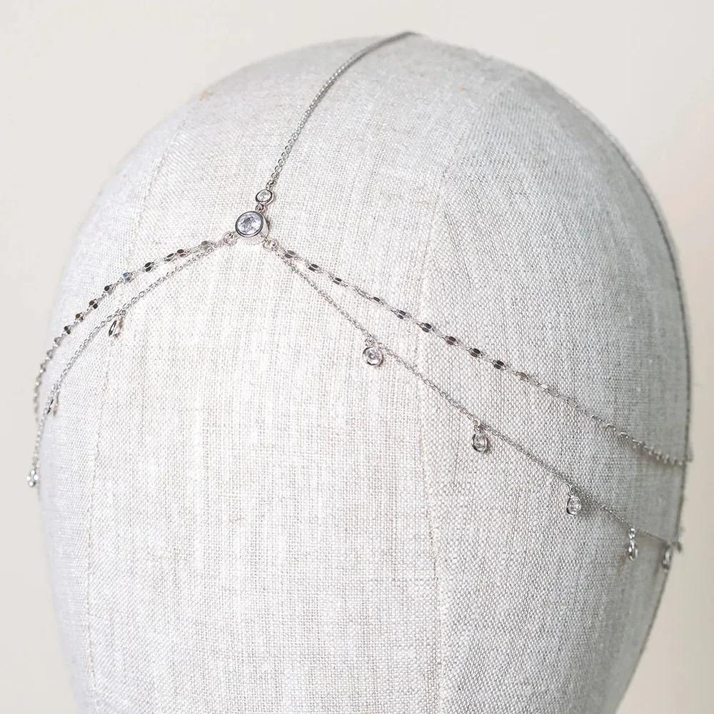 Headpiece Rhinestone Headdress Boho Bridal Forehead Chain Fashion Rhinestone Brow Drop  Ladies