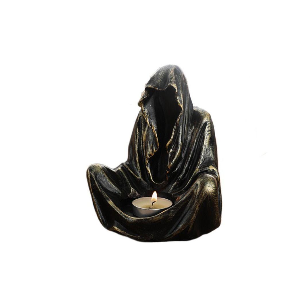 Resin Wizard Candlestick Cross-legged Pose Candle Stand Sitting Ghost Candle Holder  Gift Style F