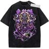 Summer Vintage Washed T-Shirt One Piece Anime God Nika Gear for Casual Daily Campus
