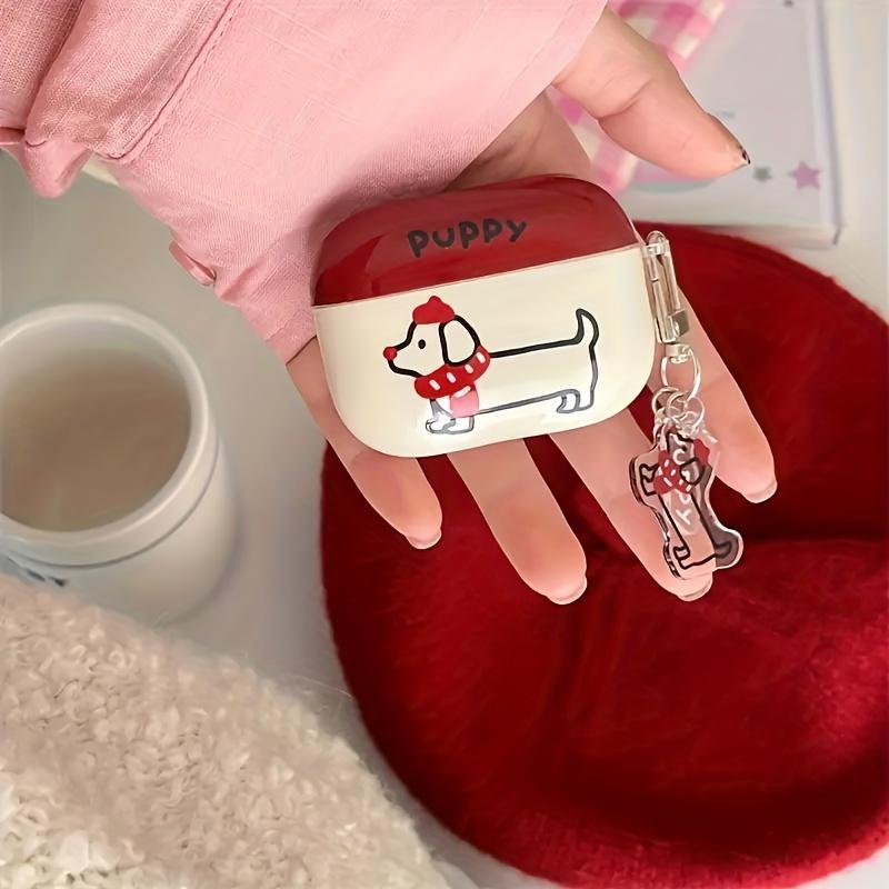 For Apple AirPods 4 Case Cute Fun Dachshund Dog Pattern Design Earphone Cover with Puppy Pendant Apply To Air Pod 4 Pro2/3