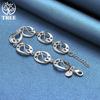 925 Sterling Silver Love Heart Chain Bracelet Jewelry