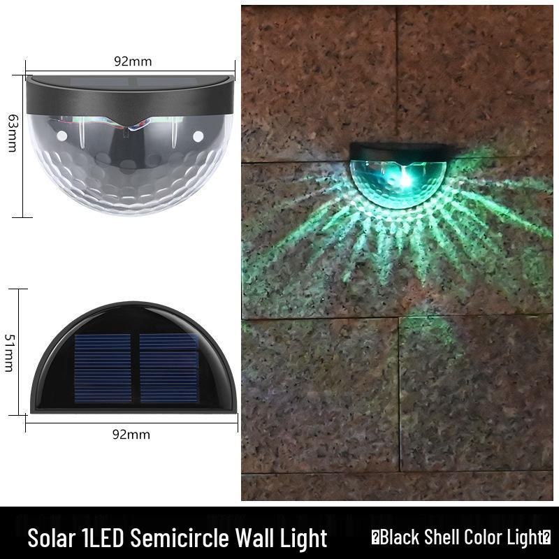 Solar Semicircular Outdoor Step & Wall Lights for Courtyard and Balcony Decor