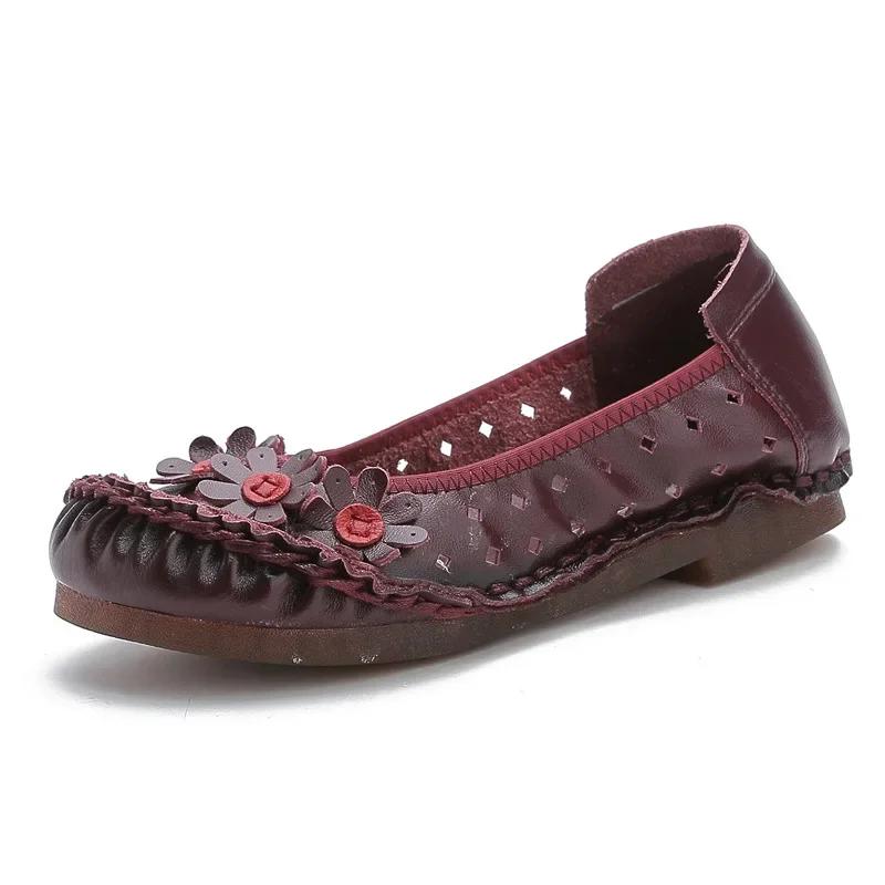 Moda Nuevos Flores Zapatos de Mujer Étnicos Alta Calidad Mocasines Moda Slip on Planos Zapatos Casuales Femeninos Suela Blanda Zapatos de Mamá 2024