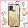Oil Painting Phone Holder Phone Case For Oukitel C33 Back Cover Anti-dust Protective Anti-knock Lanyard Silicone Flower