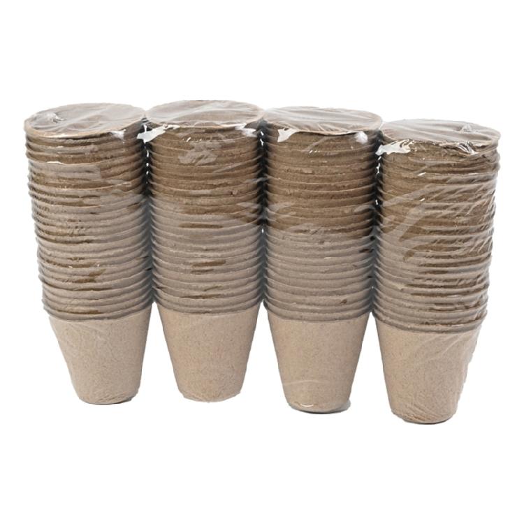 

100X Green Plant Starter Dishes Natural Fiber Cups For Vegetation Propagation 1