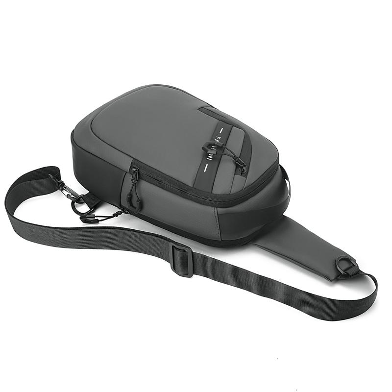 Sporty Men's Waterproof Sling Bag - USB Power Bank Port + Multi-Compartment Chest Pack (Anti-Sweat & Durable Design)