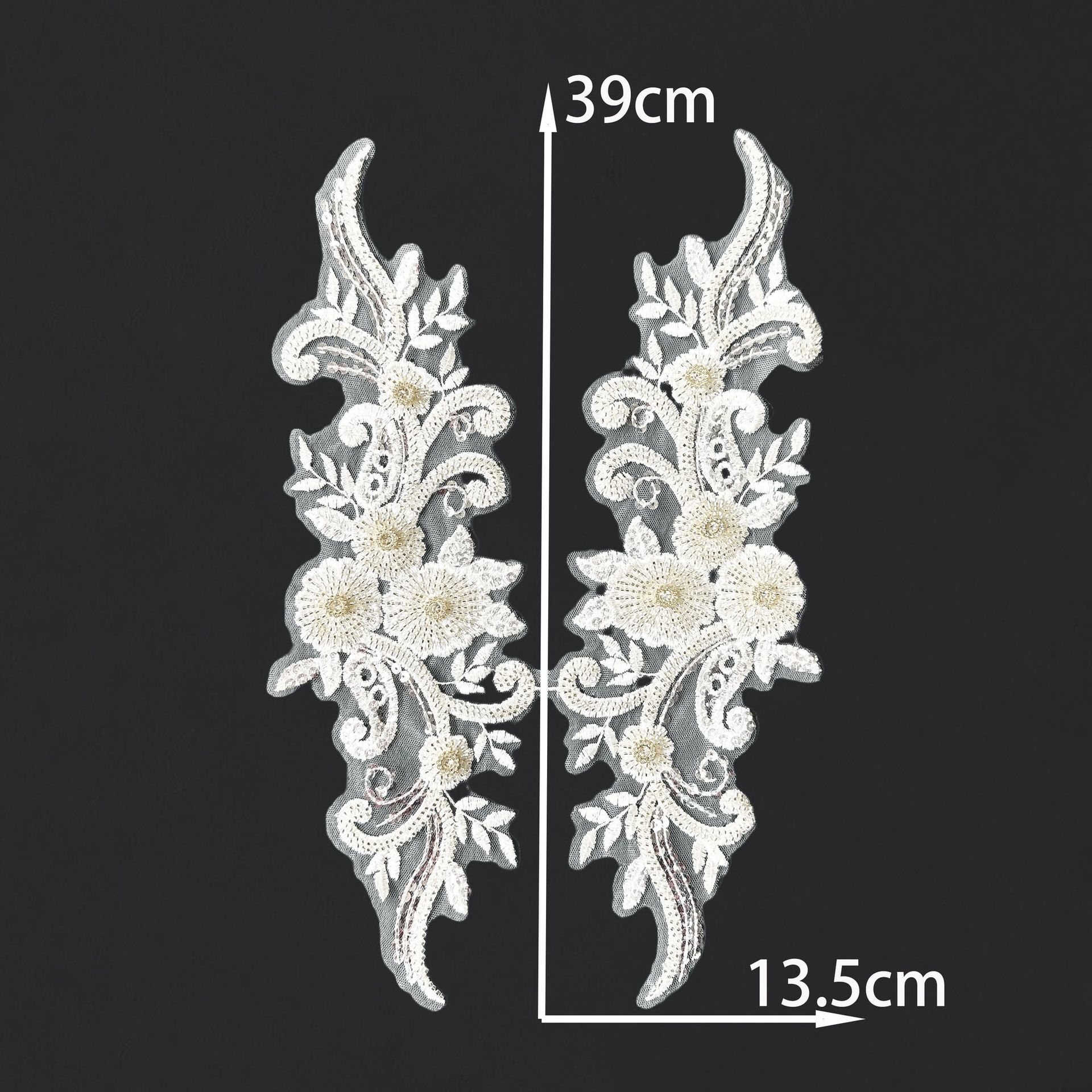 

Three-Dimensional Nail Drill Embroidery Sequined Mesh Lace Classical Decorative Performance Clothes Dress Collar Diy Clothing Accessories No specification