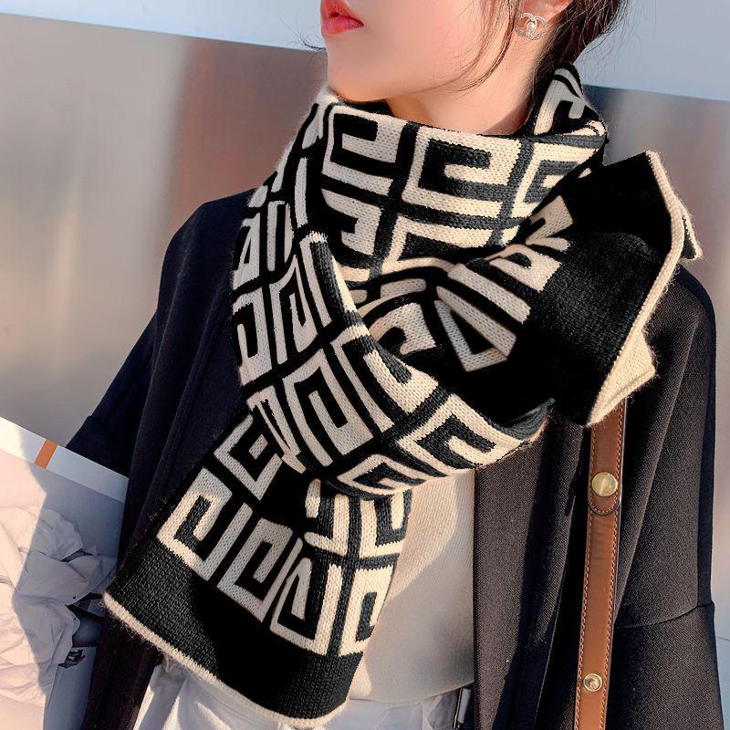 New Scarf Women's Long Winter All Match Scarf Imitation Cashmere Korean Style Warm and Cute Knitted Girl Student Fashion