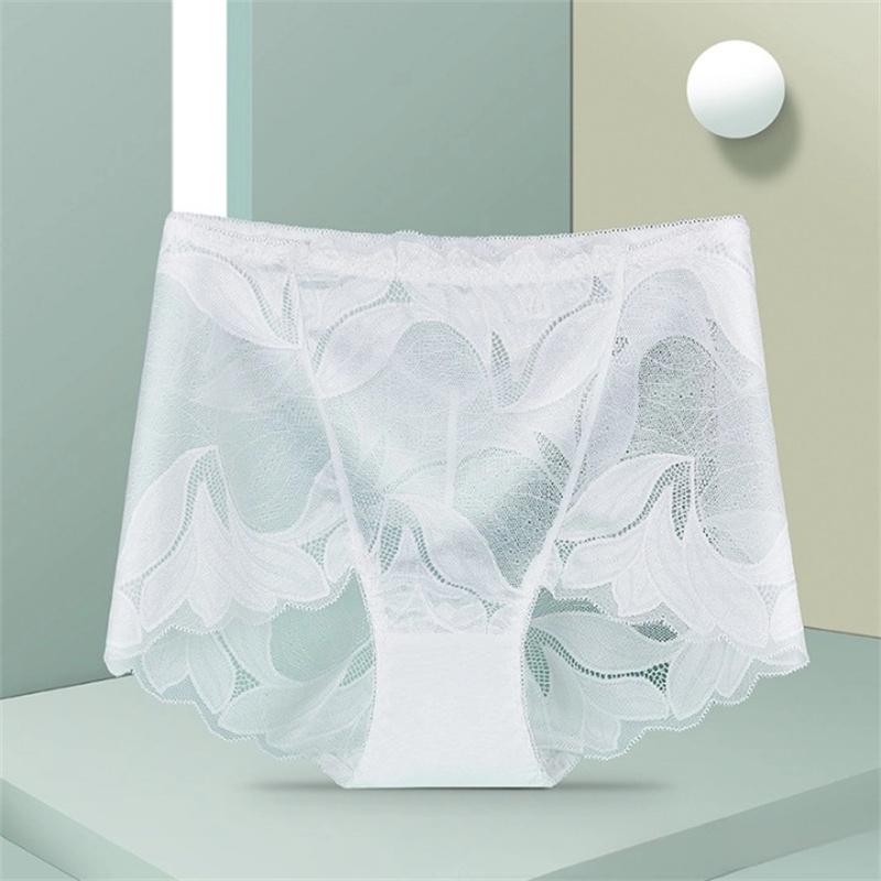 Women Panties Lace Briefs High Waist Underwear Female Intimates Mesh Breathable Underpants