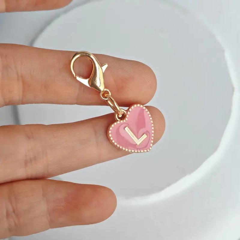 

Горячая распродажа 26 английских букв розовый двусторонний брелок с персиковым сердцем в форме сердца сплав аксессуар подвеска L розовый
