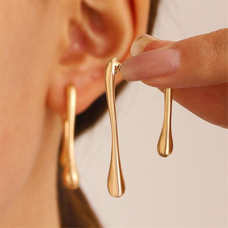 Temperament Dangle Earrings Irregular Line Drop Pendant Earrings Statement Jewelry Fashion Simple Small Hoop Earrings