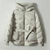 Cloud feeling, high-end white goose down, down jacket women's clothing short Pinghu winter women's hooded light goose down clothing