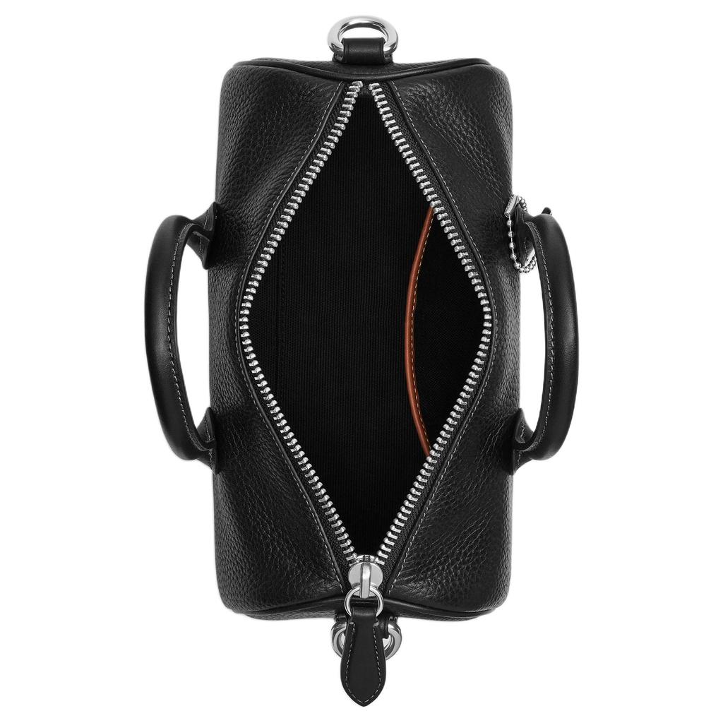 Coach Compass 25 Zipper Closure Leather Tote Bag Medium Unisex Tote Bags Black CCB83-BLK