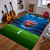 Arsenal Logo on Football Field Background Patterned carpet a non slip rug suitable for all seasons and any setting, gift