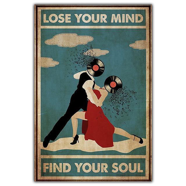 Vintage umění abstraktní postava malba na plátně móda nástěnné umění plakát vinylová deska hudba tanečník obývací pokoj domácí dekorace nástěnná malba