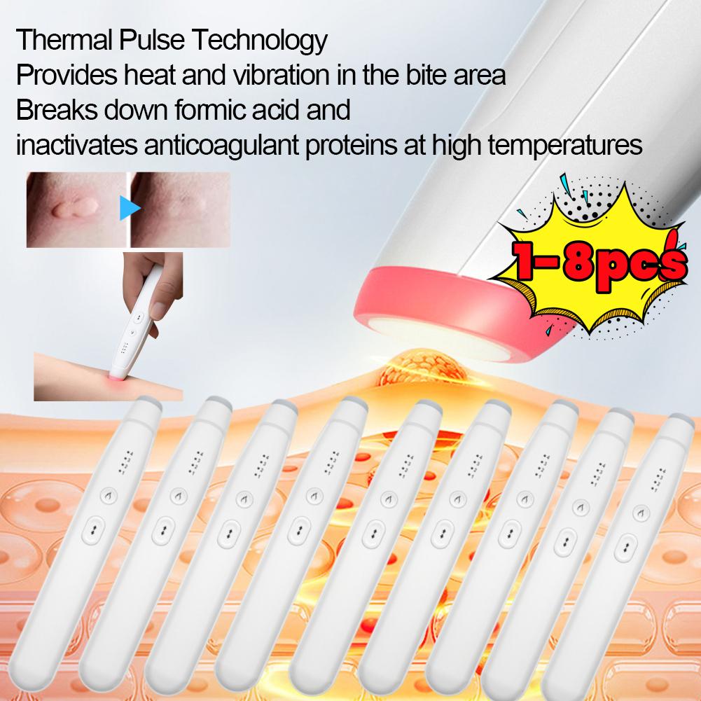 1-8PCs Electronic Mosquito Bite Pen Natural Healer Portable Mosquito Insect Bite Repellent Anti-Itch Mosquito Antipruritic Pen D