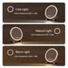 Desktop 3 Colors Dimmable LED Makeup Mirror Household Bedroom Vanity Mirror with Touch Screen Cosmetic Mirrors Type-c Charging