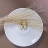 Gold-Plated Stainless Steel Oval Earrings: Artistic Titanium Shell Design for Women