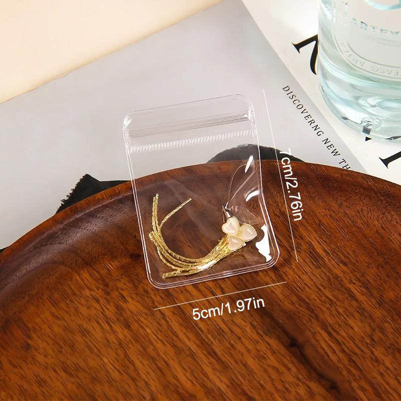 

10Pcs Transparent Pvc Jewelry Pouches Zip Storage Bag For Earring Necklace Jewelry Anti-Oxidation Display Packaging Bags