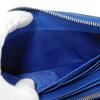 Used 11569 Saffiano Stripe Round Zip Wallet 2ML317 7940 Gray Zip Around Logo Metal Blue Unisex from Japan AUTHENTIC