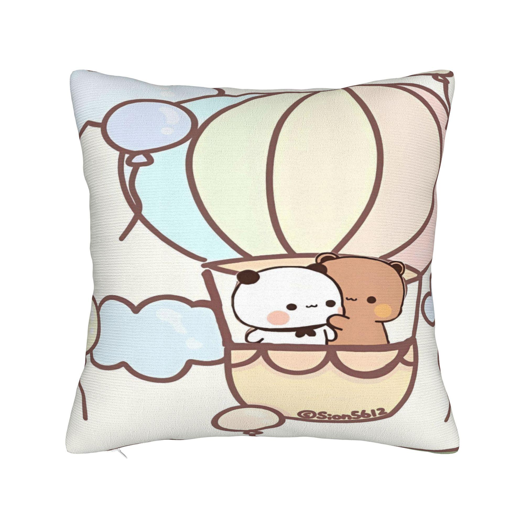 

Bubu And Dudu Pillowcases Kawaii Pillow Case For Living Room Sofa Graphic Pillow Cover 12x12Inch