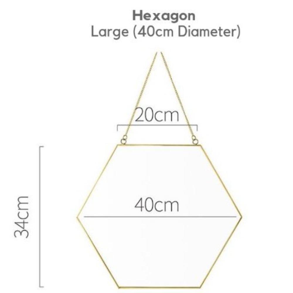 Homlly Keii Gold Rim Hanging Wall Mirror (Hexagon / Round Shape/ 3 different sizes)