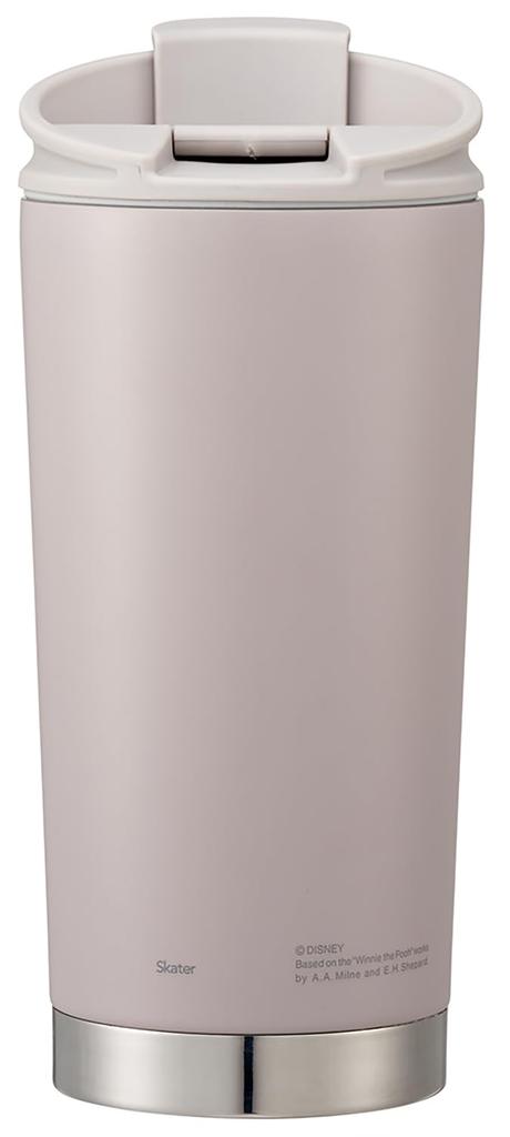 Skater Thermo Keeps Hot or Vacuum with Lid and Flap Disney Winnie the Pooh Funny Face Design Tumbler, 450ml, Cold, Insulated, Lock, (STBF5-A)