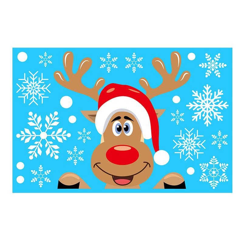 2025 Removable Christmas PVC Static Sticker Santa Elk Window Stickers Beautify Snowflake Wall Decals New Year Party Glass Paste