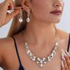 Bridal Jewelry Set: Zircon Necklace & Earrings for Wedding or Evening Gown