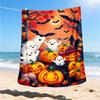 1pc Ghosts and Pumpkins Print Outdoor Blanket, Lightweight Polyester,