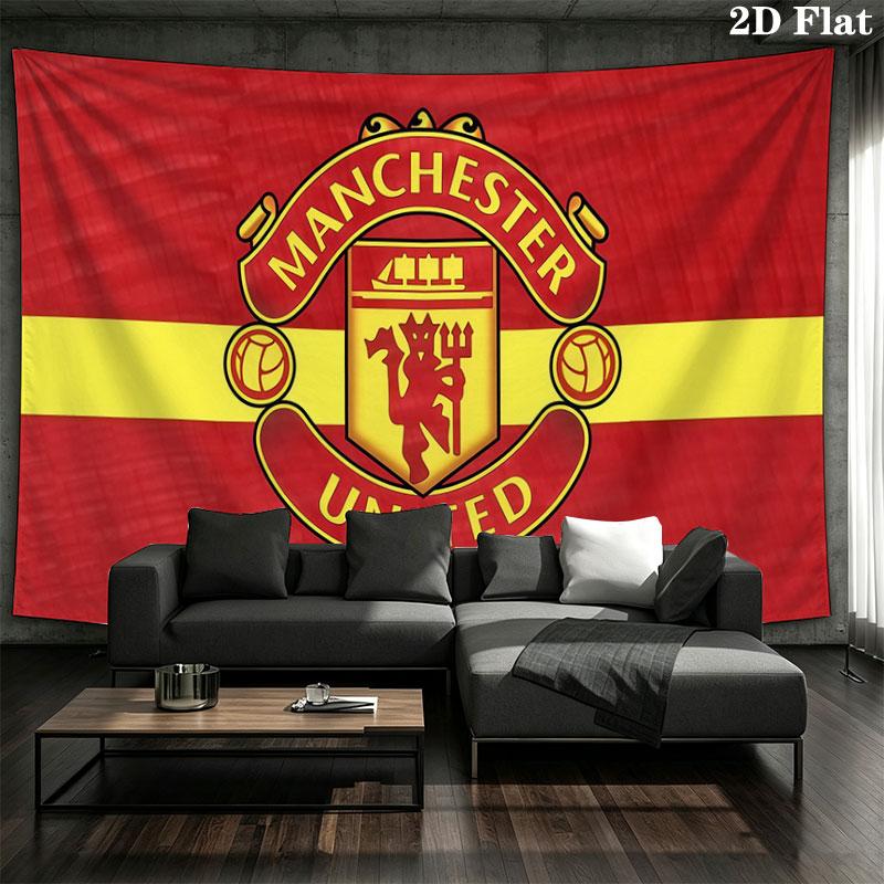 Man United Wall tapestry, aesthetic printed fabric blanket, suitable for bedroom, living room, and home decor.