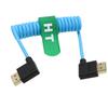 HangTon 4K 60p 8K 30p HDMI To HDMI Coiled Cable with Right and Left Angle Braid for Atomos Ninja Blackmagic Feelworld ZCAM Left To Right Braided 2.1