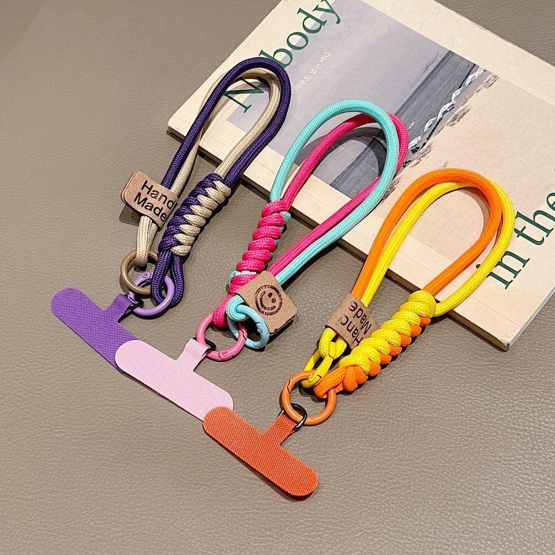 High-End Luxurious British-Style Phone Lanyard: Women's Woven Rope Wrist Strap, Anti-Drop Design