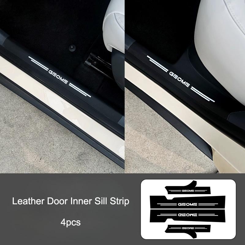 For Geely EX2 Xingyuan eMAS 5 2026 Car Door Sill Strip Leather Door Threshold Anti Scratch Protector Pedal Guard Sticker