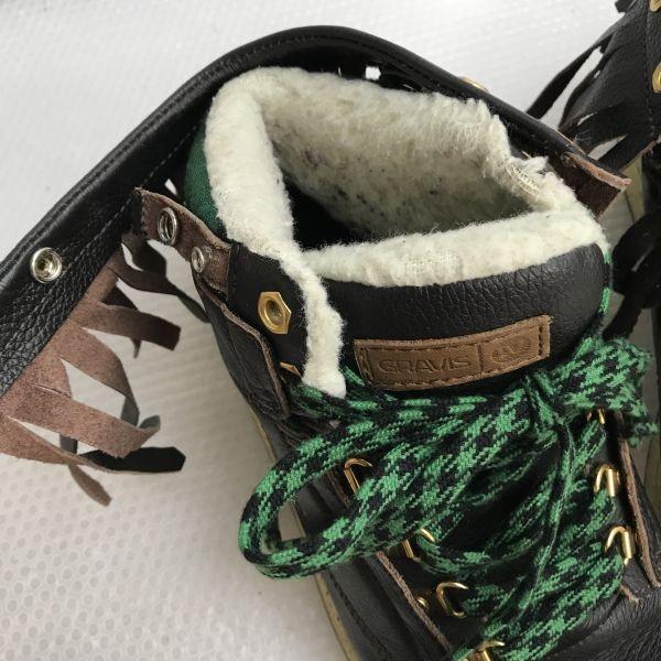 Gravis Kurze Stiefel mit Fransen Innenfutter aus Boa Damen 24.0 Dunkelbraun High-Cut Sneaker(GEBRAUCHT)