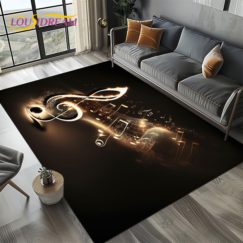Note Music Colorful Musical Score Cartoon Dream Carpet Rug for Living Room Bedroom Home Sofa Decoration,Kid Non-slip Floor Mat