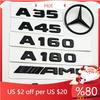 GBK4 2025 Hot 3D ABS Black A35 A45 A160 A180 A200 A250 Logo Letters 4MATIC Badge Car Rear Star Sticker AMG Emblem For Mercedes Benz W