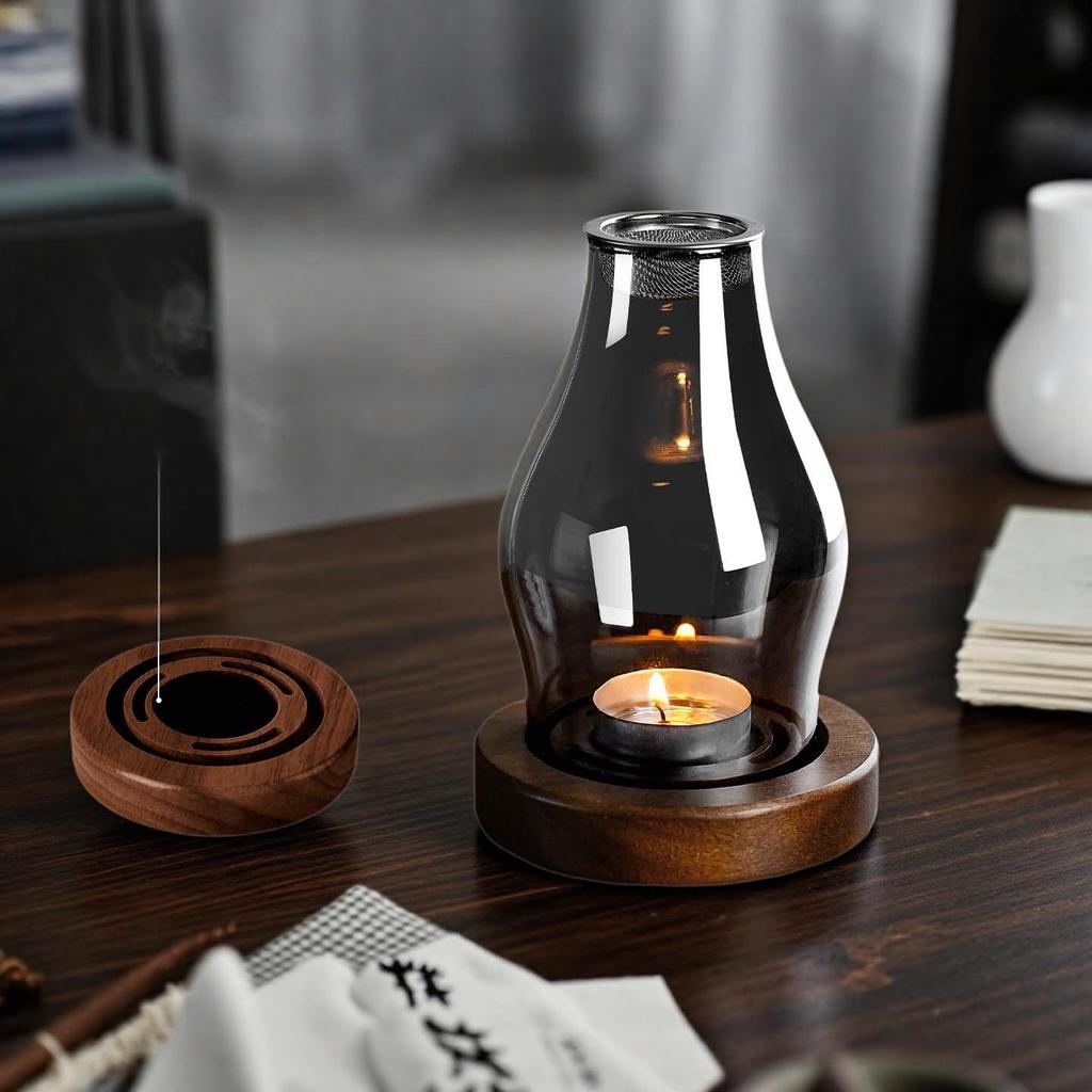 Agarwood Insulated Incense & Candle Aromatherapy Glass Burner Lamp