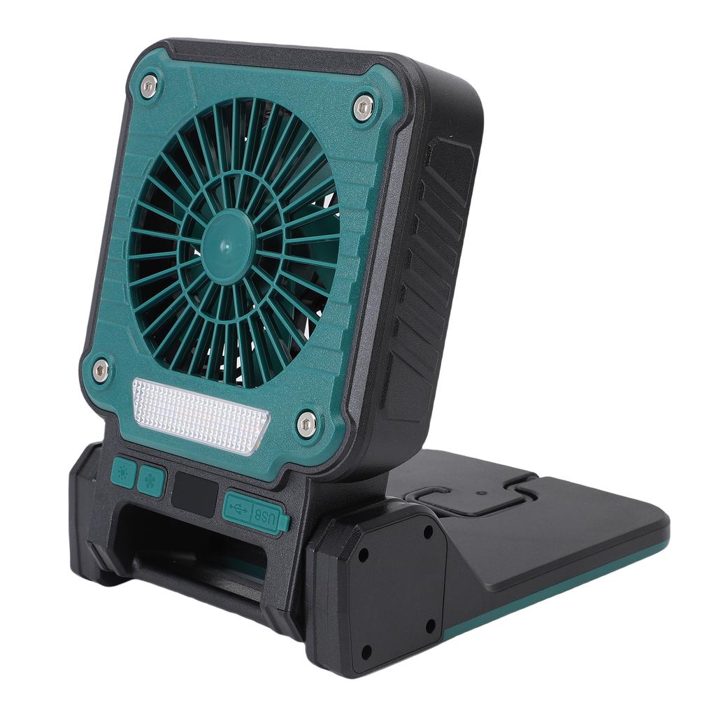 Solar Camping Fan with LED Light 3 Wind Speeds 5 Lighting Modes Rechargeable Solar Powered Fan for Tent Hiking Emergency