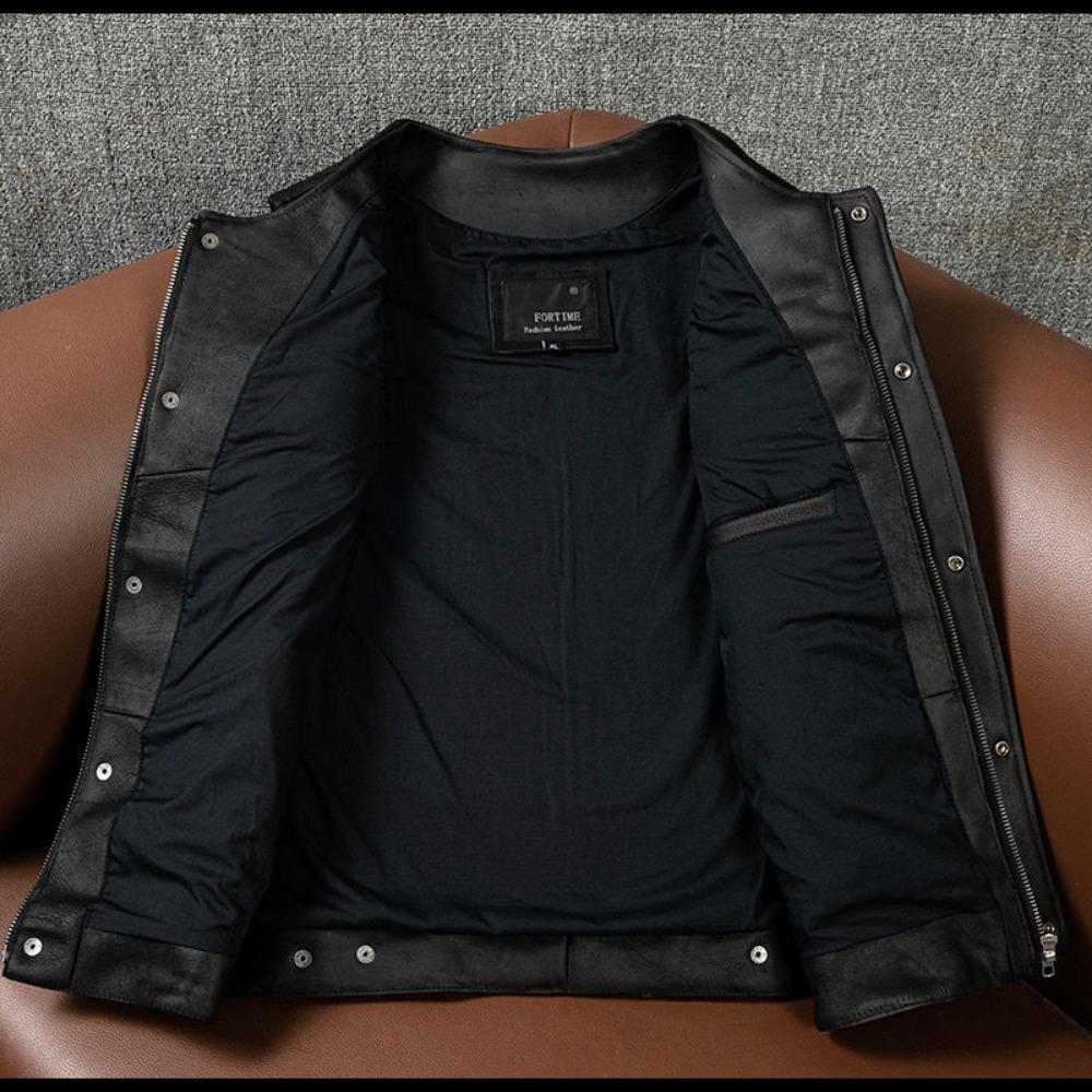 Tough Guy Super Thick First Layer Cowhide Matte Retro Nostalgic Leather Vest Locomotive Suit Men's Vest