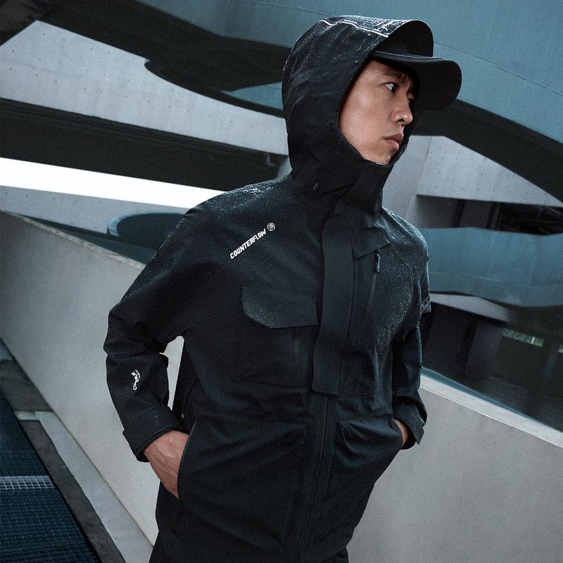 Li Ning Breath Pro Series Letter Zipper Hooded Comfortable Breathable Long Sleeve Waterproof Windproof Jacket Unisex Jacket Black AEMU045-5