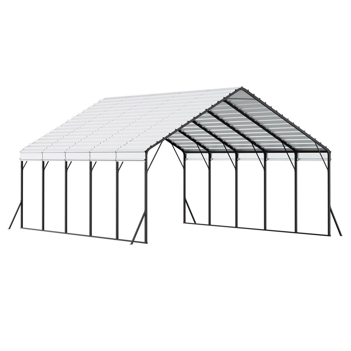Metalen Autostalling 20 x 24 ft Buiten Auto Overkapping Garage voor Boten Heavy Duty