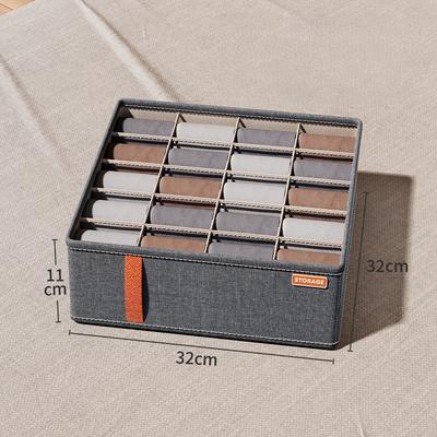 1pc Dark Grey Underwear Storage Box Socks Underwear Storage Drawer Division Multifunctional Household Wardrobe Classification Organizer