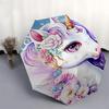 1pc unicorn flowersOpen/Close Umbrella-Windproof, Compact Travel Umbrella, Sturdy 8-Rib Shaft, Outdoor Accessory, 1112