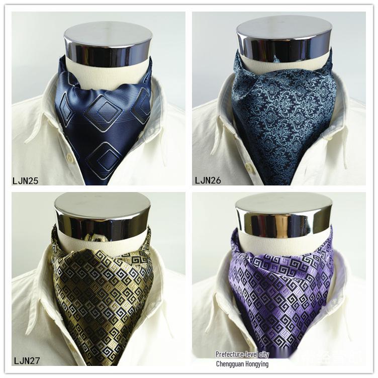 Herren Seide Gestreift Gepunktet Doppelseitiger Mode Schal