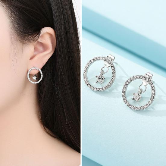 

1 пара легких сережек-гвоздиков, элегантные простые ослепительные стразы