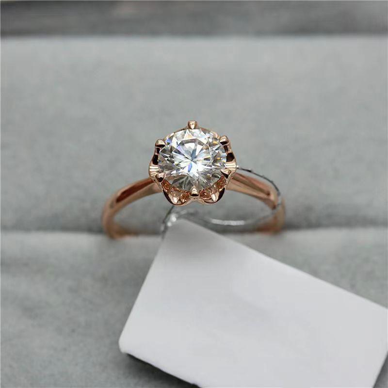 Naujiena Violetinė Auksinė 14K Rožinio Aukso Rubino Gėlės Gyvas Žiedas Žiedai Moterims Išskirtinis Žavesys Vestuviniai Papuošalai Poroms Dovana