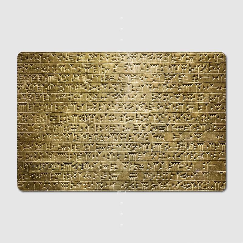 

Ассирийская клинопись Металлическая печать Настенная роспись Украшение гаража Клубная вечеринка Винтажная жестяная вывеска Постер Украшение для кофе/бара 20x30cm（7.8x11.8inch）